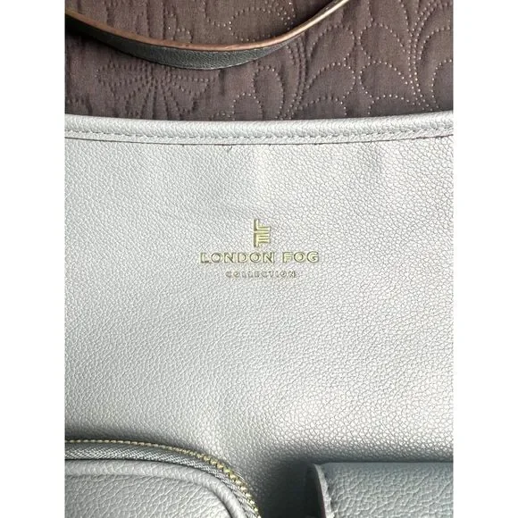 London Fog Emma Multi Pocket Hobo Bag Denim Chic Cute Utility Functional: NWT - Picture 5 of 12